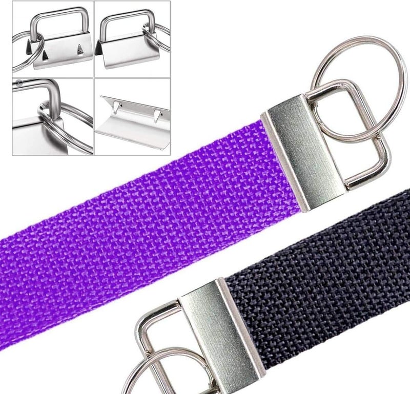 JIAKAI Key Fob Hardware Wristlet Set Wrist Key Chain Wristlet Sets with Split Rings Key Rings-(1 Inch) - Image 3